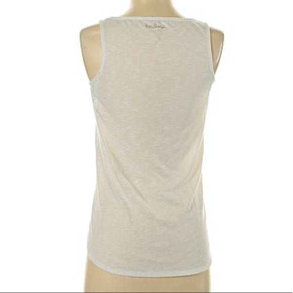 Lilly Pulitzer Sunny State of Mind Tank White Gold - Picture 4 of 5
